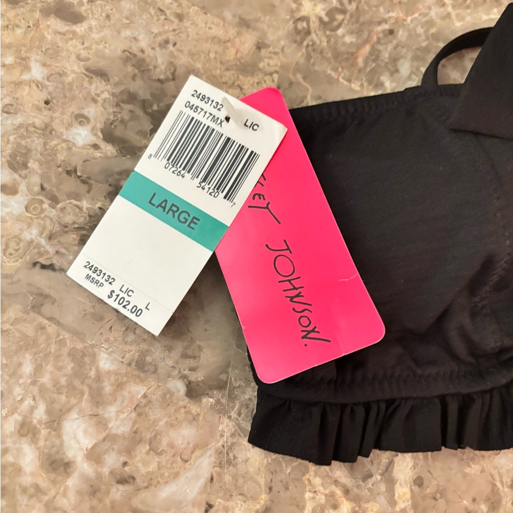 Betsey Johnson Black Ruffle Bikini - Picture 3 of 4